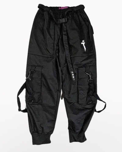 I Am Not Afraid Cyberpunk Cargo Pants | Black / L