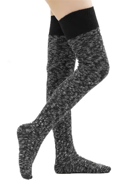 HYTENSUN Women's Thigh High Knitted Winter Boot Socks Vintage Extra Long Leg Warmer Over Knee High Stockings