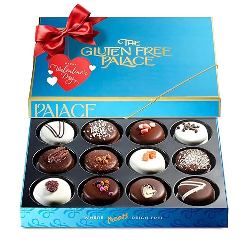 Gluten Free Cookies Gift Basket - Chocolate Covered Cookies for Valentine’s Day, Birthday, Family Gifts (12 Count) by Gluten Free Palace - Cookies - Large