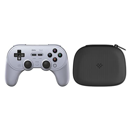 8Bitdo Pro 2 Bluetooth Gamepad for Switch/Switch OLED, PC, macOS, Android, Steam & Raspberry Pi with Storage Case (Gray Edition) - Gray Edition