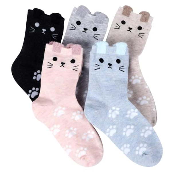 Jeasona Women's Cat Socks Cat Gifts Cute Animal Socks Dog Owl Gifts for Women
