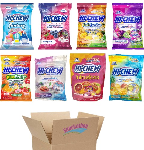 Hi Chew 8 Variety Pack, Fantasy, Berry, Fruit Combos, Superfruit, Plus Fruit, Yogurt, Infrusions, Tropical (Pack of 8)