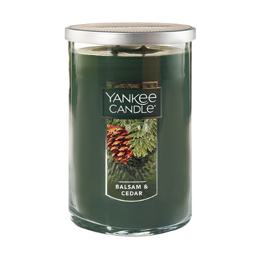 Yankee Candle Balsam & Cedar Scented, Classic 22oz Large Tumbler 2-Wick Candle, Over 75 Hours of Burn Time - Balsam & Cedar Classic Large 2-Wick Tumbler