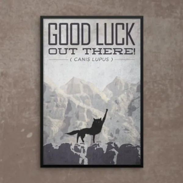 Fantastic Mr. Fox Poster, Good Luck Out There! Fist in the Air Poster or Framed Print