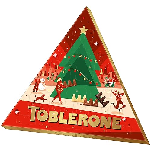 Toblerone Adventskalender 1 x 200g I Adventskalender mit Schokolade I Weihnachtskalender I Schoko Adventskalender I Gefüllt mit Mini-Toblerone - Adventskalender