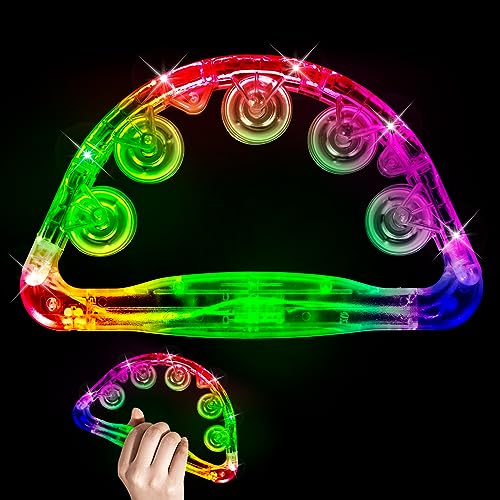 LED Tambourine, Light up Musical Flashing Tambourine (1 PCS) - 1 PCS