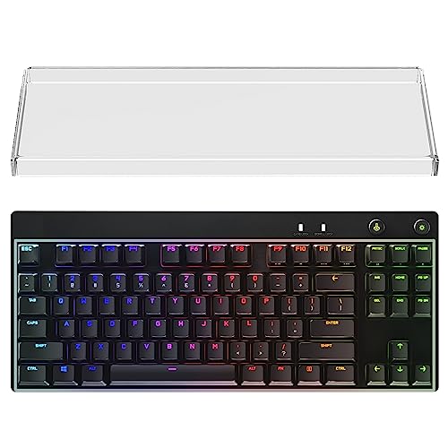 Geekria Tenkeyless TKL Keyboard Dust Cover, Clear Acrylic Keypads Cover for 80% Compact 87 Key Computer Mechanical Gaming Keyboard, Compatible with Logitech G PRO, G915 TKL, G PRO X TKL. - Clear