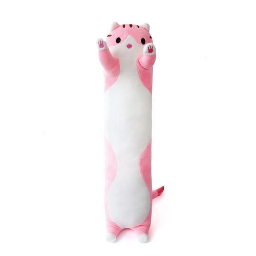 Cute Plush Cat Doll Cat Plush PillowPEDEIECL Doll Toy Soft Cat Stuffed Animals Long Pillow Toy Kitten Body Pillow Gift for Kids and Girlfriend (Pink, 50cm)