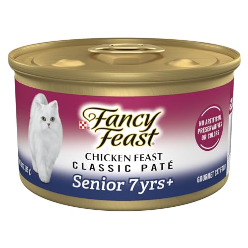 Purina Fancy Feast Wet Senior Cat Food 7 Years Plus Chicken Feast Pate - (Pack of 24) 3 oz. Cans