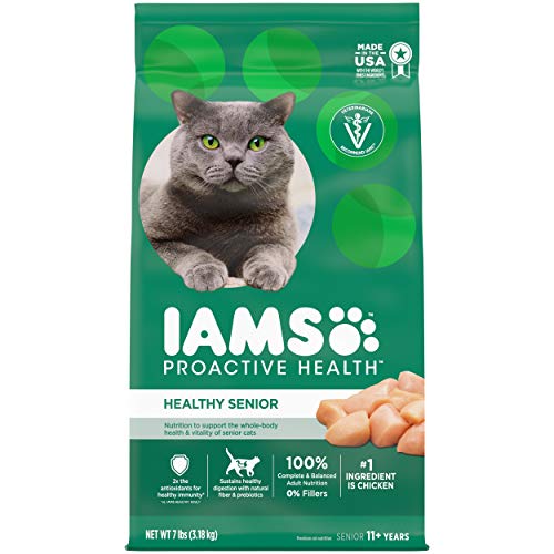 IAMS Proactive Health Healthy Senior Dry Cat Food with Chicken, 7 lb. Bag - Chicken - 7 Pound (Pack of 1)