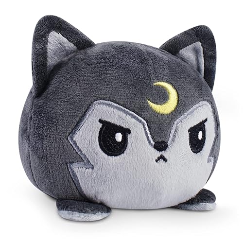 TeeTurtle - The Original Reversible Wolf Plushie - Sun + Moon - Cute Sensory Fidget Stuffed Animals That Show Your Mood 4 inch - Sun + Moon Wolf
