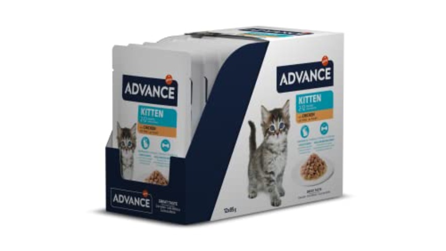 Advance Comida Húmeda para Gatitos con Pollo, Multipack 12 x 85 g, Total 1.02 kg - Pollo - 12 bolsitas/Gatitos