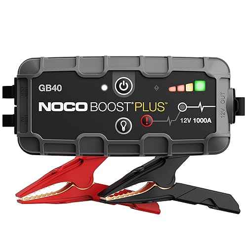 NOCO Boost Plus GB40 1000A UltraSafe Car Battery Jump Starter, 12V Battery Pack, Battery Booster, Jump Box, Portable Charger and Jumper Cables for 6.0L Gasoline and 3.0L Diesel Engines - 1000 Amps