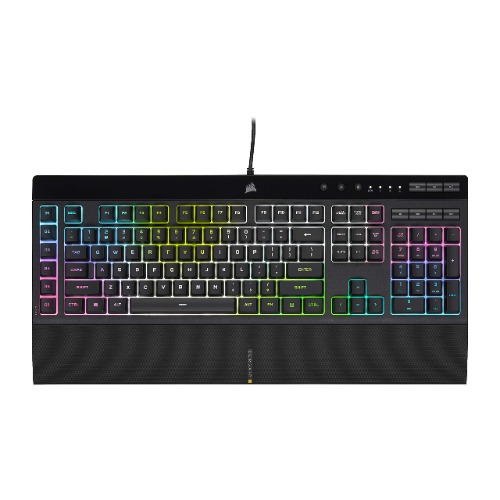 Corsair K55 RGB PRO XT - Dynamic Per-Key RGB Backlighting - Six Macro Keys with Elgato Stream Deck Software Integration - IP42 Dust and Spill-Resistant - Detachable Palm Rest - Media and Volume Keys