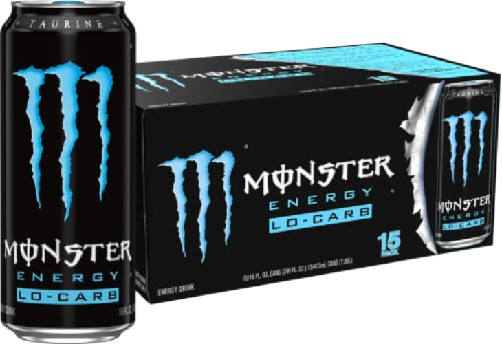 Monster Energy, Lo-Carb Monster, Low Carb Energy Drink, 16 Ounce (Pack of 15) - Lo-Carb - 16 Ounce (Pack of 15)