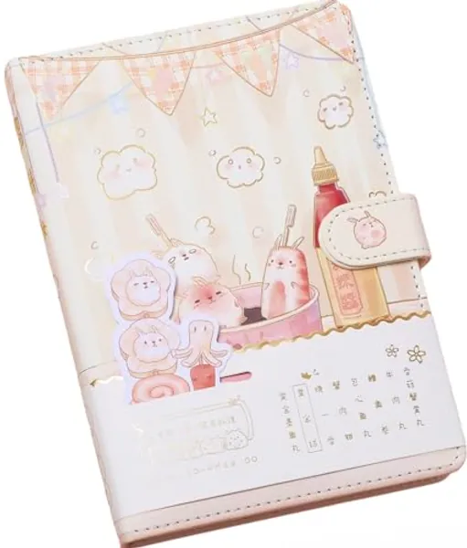 Lined Journal, Sushi Journal, Kawaii Journal, Kawaii Notebook, Cute Journal Notebook, Japanese Cute Kawaii Journal, 7.3 x 5.1inch, 19.3 x 13cm, 256 pages, Premium Quality Paper - Sushi Shop 1