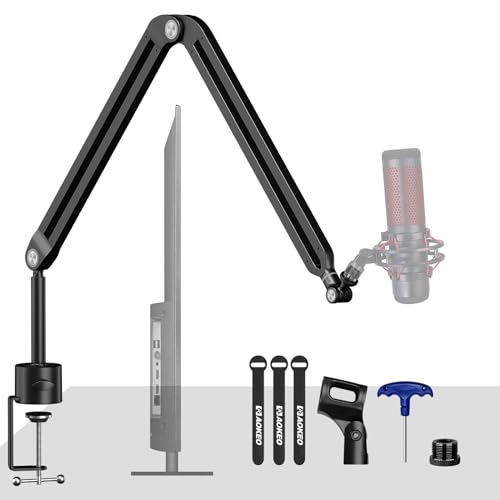Microphone Boom Arm,Aokeo AK-45 Desk Adjustable Compact Mic Suspension Boom Scissor Arm Stand For Blue Yeti,Snowball iCE, HyperX QuadCast,SoloCast,Elgato Wave,Etc - AK-45