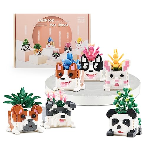 JXRLMB Micro Building Blocks Animal Botanical Collection Architecture Collectible Model Set for Adults 2765 PCS Succulent Potted Plants Flower Bouquet Gifts Creative Toys