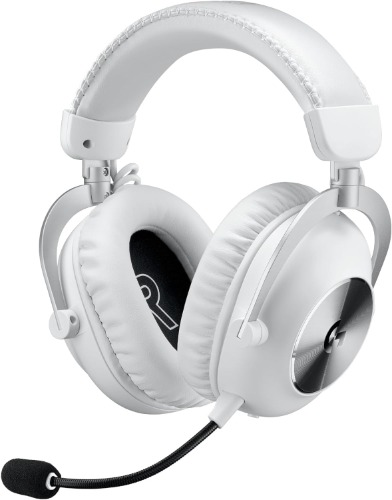 Logitech G PRO X 2 LIGHTSPEED trådlöst gaming-headset, löstagbar bommikrofon, 50 mm Graphene-drivrutiner, DTS:X Headphone 2.0—7.1 Surround, Bluetooth/USB/3,5 mm Aux, för PC, PS5, PS4, Nintendo - Vit
