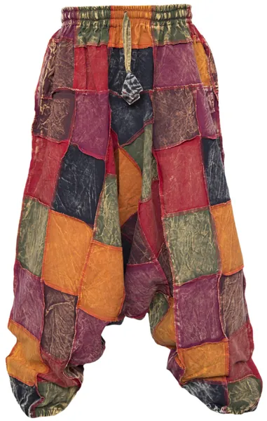 Gheri Men's Cotton Stone Washed Aladdin Wide Leg Genie Ninja Harem Pants Trousers