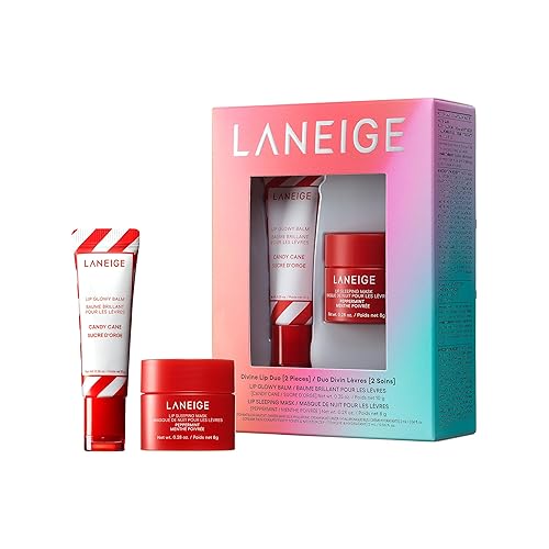 LANEIGE Lip Glowy Balm: Hydrate, Glossy, Lightweight, Moisturize & Tint with Shea Butter - Divine Lip Duo