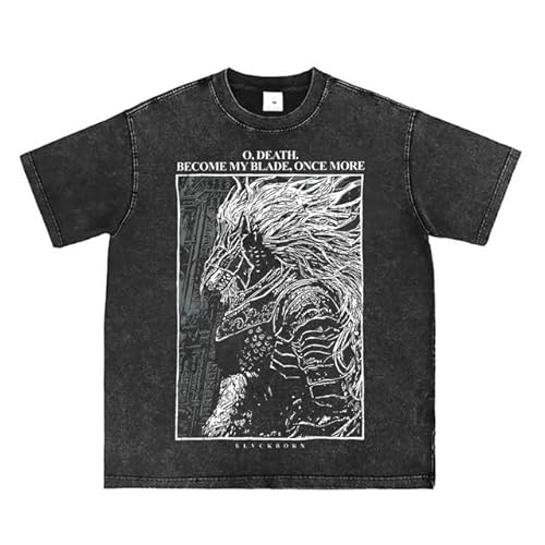 Bellelement Retro Video Game T-Shirt Game Character Graphic T-Shirt Game Fan Tee - Large-X-Large - Black