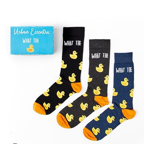 Urban Eccentric Unisex What The Duck Socks Gift Set | Gift | 3 Pairs | Cotton Rich Socks | Premium Socks | Novelty | Gifts
