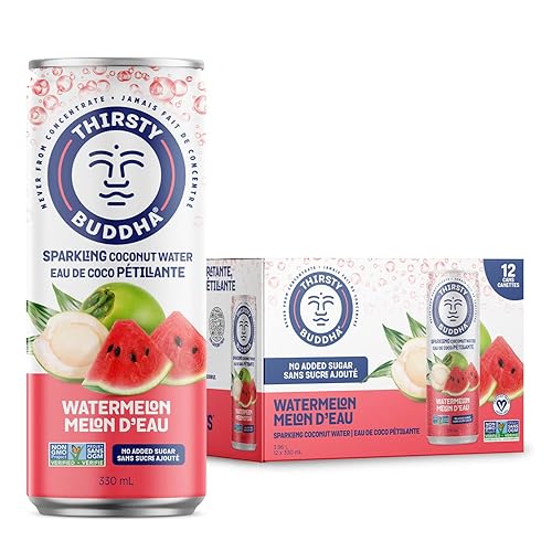 Thirsty Buddha Sparkling Coconut Water, Watermelon, 4.5kg (12/330ml) - Watermelon
