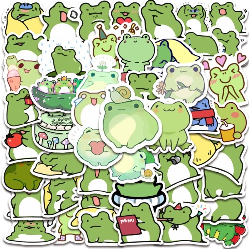 50 Pieces Frog Stickers 
