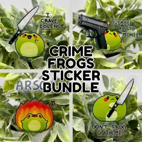 Crime Frogs Sticker Bundle