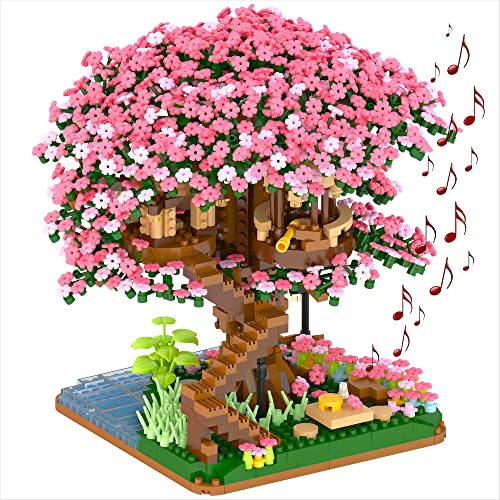 Cherry Bonsai Tree Building Sets, Music Cherry Blossom Tree 2008 Pcs