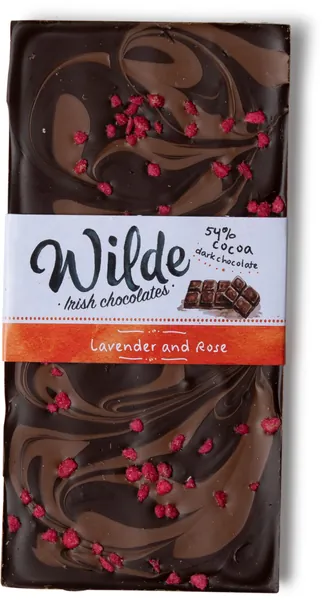 Lavender & Rose 54% Chocolate Bar | Wilde Irish Chocolates