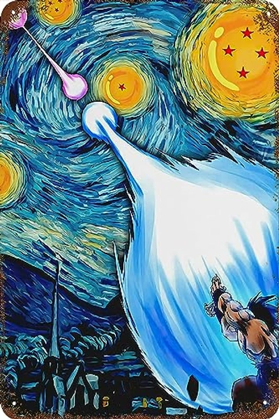 Vintage Classic Retro Starry Night Theme Animation Film And Television Digital Metal Poster Iron Sig 08x12inch - style-3