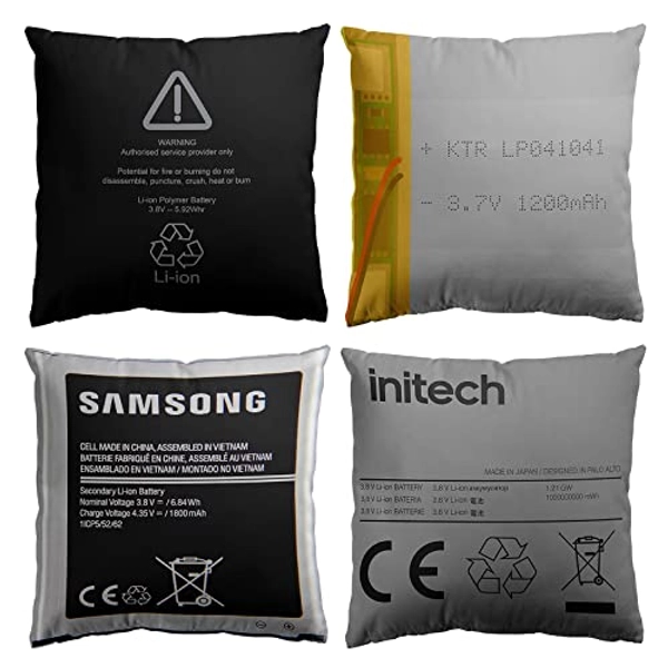 Gaslight Gatekeep Girlboss Set of 4 Lithium Polymer Battery, Swollen Battery Premium, Funny Pattern Square Throw Pillow Case Cushion Cover Pillowcase 18'' x 18'' (45cm x 45cm)