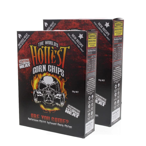 World's Hottest Corn Chips - Carolina Reaper & Scorpion Extreme Chilli - 2 - Pack