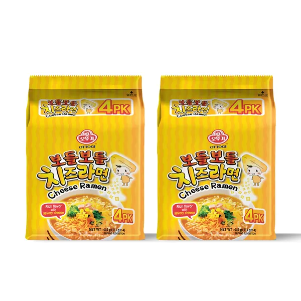 Ottogi Cheese Ramen Noodle 4 Packets, 444 g