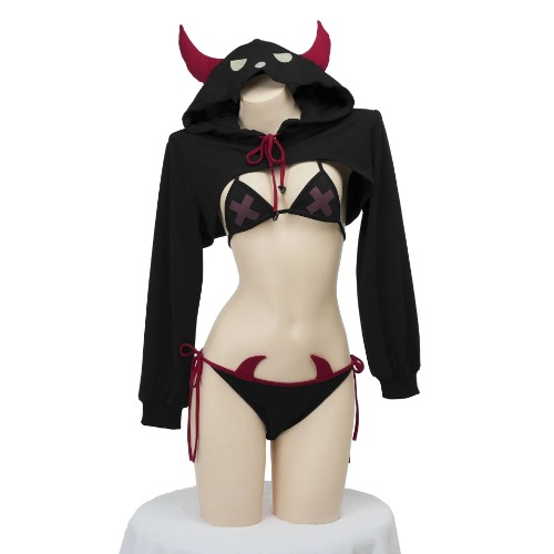 Daddy's Demon Hooded Lingerie Set