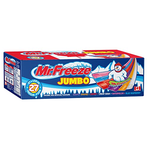 Mr. Freeze, Jumbo - Freeze Pops, Assorted Flavours (6), 27 x 150ml - 150 ml (Pack of 27)