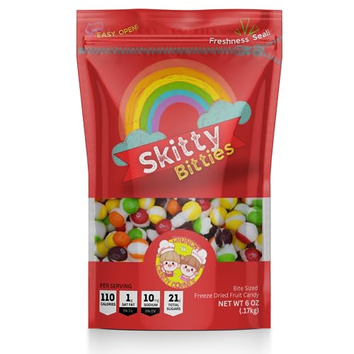 Skitty Bitties Freeze Dried Fruit Flavored Candy by Crunchy Candy Corner - 6oz Resealable Bag