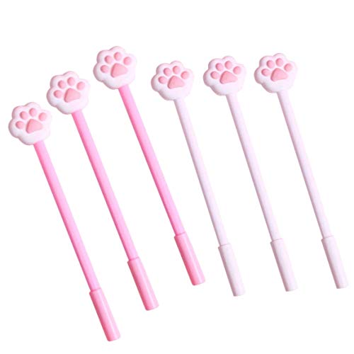 WIN-MARKET Gel Pens Set Fashion Cute Colorful Kawaii Lovely Colorful Cat Dog paw Claw Gel Ball Pens Office School Stationery pen(6PCS) - 6PCS Cat Claw Pens