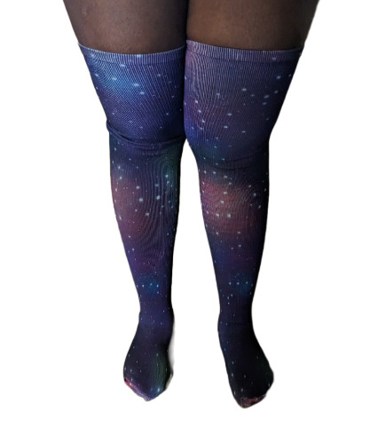 Galaxy Thigh High Compression Socks - L/XL