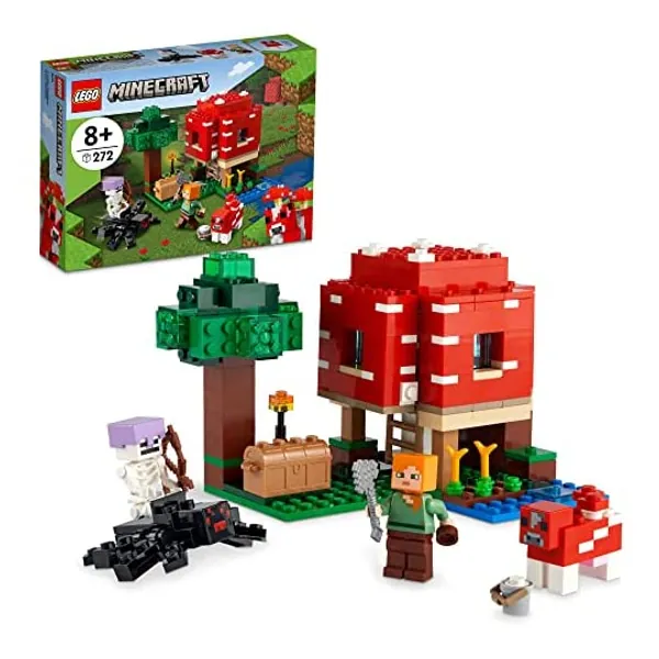 
                            LEGO Minecraft The Mushroom House 21179 Building Kit; Toy House Playset; Great Gift for Kids and Players Aged 8+ (272 Pieces)
                        