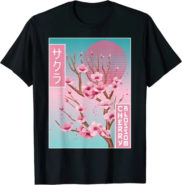Cherry Blossom Japanese Sakura Vaporwave Aesthetic T-Shirt