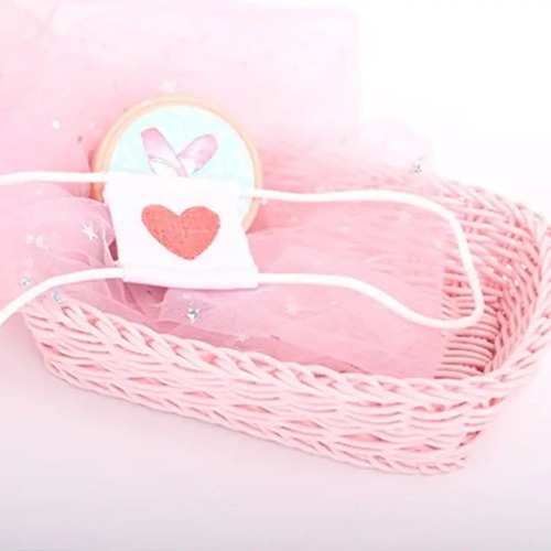 Menhera Inspired Eyepatch with Hand Embroidered Heart - White
