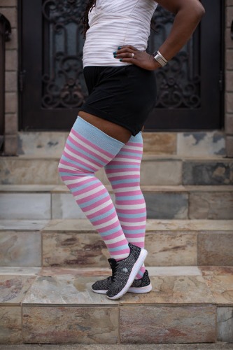 Longer Pride Stripes Cotton Socks Trans