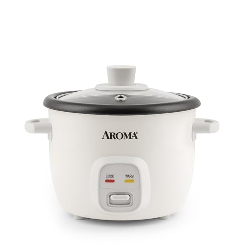 Aroma Housewares 4-Cups (Cooked) / 1Qt. Rice & Grain Cooker (ARC-302NG), White - White - Cooker