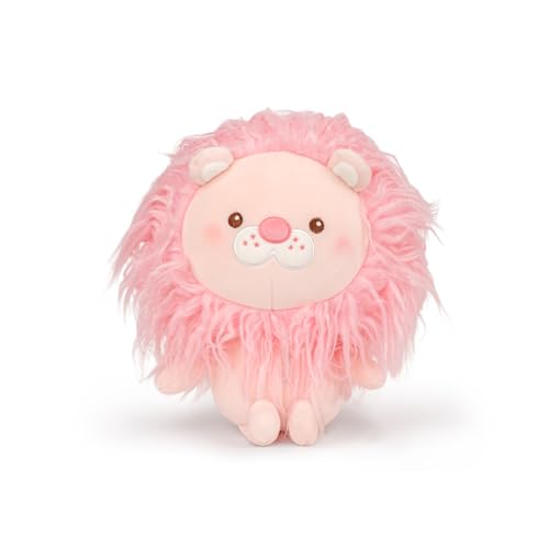 Wanwu World Lion Stuffed Animal 8'' Lion Plush Cute Stuffed Lion Plushies Toy Small Lion Doll Gift for Baby Kid Birthday Christmas Pink - Pink