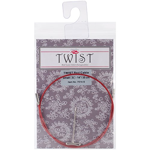 ChiaoGoo 14-Inch Twist Lace Interchangeable Cables, Small, Red - Small