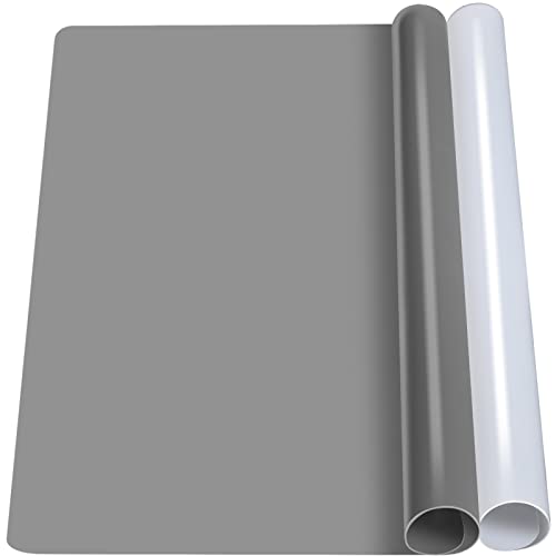 LEORBO Silicone Mat, 2 Pack Silicone Mats for Resin, 15.7"x 11.7" Silicone Sheets for Resin Molds Silicone, Silicone Mats for Crafts, Epoxy Resin Paint Clay Mat, Gray & Clear Silicone Mat - 15.7"×11.7" - Dark Gray & Translucent