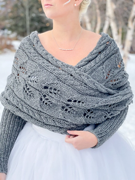 Wrapped Up In Cables Sweater Scarf pattern by Knitatude / Chantal Miyagishima